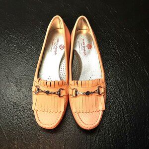 Marc Joseph New York Lexington Golf Moccasins Coral Leather Size 8
